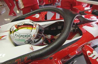 Система защиты головы Halo на болиде Ferrari