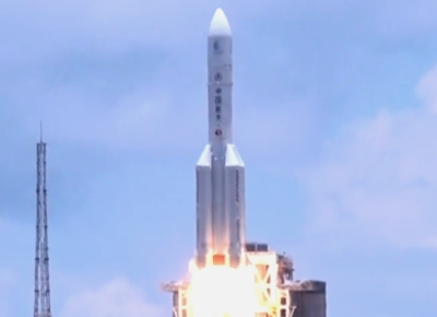 Старт РН Чанчжен-5 с АМС Тяньвэнь-1